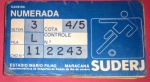 Talão de entrada do Maracanã cadeiras numeradas  do ano  1989 !!! contem 130 entradas !! controle da antiga SUDERJ !! raridade !! para ser lembrado !! tempo  das roletas comuns !!