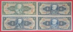 4 Cedulas do Brasil - 2 tipos de valores diferentes !! autografadas e com assinaturas escaneadas !! decada de 1950 !! e 1960 !!