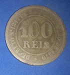 Moeda / Brasil - 100 réis /tempo do Imperio !! Ano 1876  !! Catalogo marca mais de  200$  , dificil de aparecer !!!