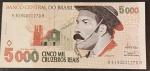 Cedula - Brasil !! valor de 5000 cruzeiros Reais !! famoso gaucho !! flor de estampa !! valor de mnercado =100,00 Reais