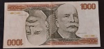 Cedula - Brasil - Valor de 1000 cruzeiros !! Barão Branco !!! ass. Karlos Richibiester e Ernani Golveas !! alto valor de mercadoi !! estado de soberba !! valor de mercado cerca de 120 Reais !