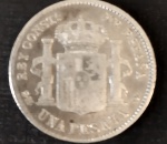 Moeda - estrangeira - ESPANHA !! Material prata !! Una peseta data de 1903 !! catalogo marca cerca de 90,00 reais !! acervo de colecionador !!