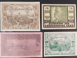 4 cedulas tipo NOt Geld - procedencia da Alemanha do tempo da Hiperinflação do ano de 1920 !! valores similares, são mais peças diferentes .. !! acervo de colecionador !!