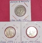 3 Moedas - CUBA !!! todas de valores diferentes !! e anos diferentes !! inclusive com figura de Che !!