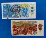 2 Cedulas Ceskoslovenskyca !!! valores diferentes !!!  !! decreto de 1986 e 1988 !!! !! valor estimado de mercado cada uma 20,00 Reais