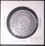Moeda - Brasil - valor de 1000 reis ano de 1857 !! material prata !! tempo do Imperio !! data dificil !! valor de mercado muito maior !!