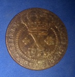 Moeda / Brasil - X Réis , Cobre tempo do Imperio !! Ano 1753 !! Catalogo marca 400,00 R$ , dificil de aparecer !!!