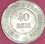 Moeda - Brasil - valor de 40 reis ano de 1911 !! MBC ++++!! material bronze !! muito bonita !!