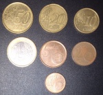 7 Moedas estrangeiras !! jogo completo da serie Euro !! de 1 Euro até 1 centavo !! todas datas antigas !!