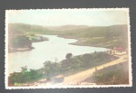 Cartofilia - Poços de caldas !! Minas Gerais !! vista aerea da represa !! foto colorizada' !! datado no verso de 1953 !! foto landi !!