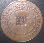 Moeda - brasil !! material Cobre !! valor de XX reis data de 1782 !! com carimbo de escudete !! , valor estimado de mercado cerca R$300,00...