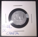 Moeda - brasil - Erro Especial !! Impressão em Fim de Chapa !! material aluminio valor de 50 centavos do ano 1957 !! acervo de colecionador !!