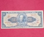 Cedula/ Brasil - valor de 200 Cruzeiros Azul serie 907A !! MBC !! Abaixo de valor de mercado !!  