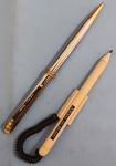 2 Canetas - modelos esferograficas !! 1- com emblema de ISRAEL !! corpo de metal e outra de propaganda do banco do Brasil antiga !! acervo de colecionador !!!