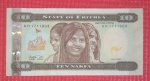 Cedula - Local Eritrea !! valor de 10 Nakfa !! Flor de estampa !! linda estampa !! dificil de aparecer