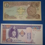 2 Cedulas- - Flor de estampa !!!  Origem Iraque e Mongólia !!!  !!! 
