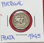 Moeda/ Portugal - material de  Prata !! Valor de 2,5 escudos !! Raridade !!  Periodo da segunda Guerra Mundial !!  alto valor de mercado  !!