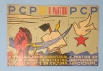 Colecionismo- Propaganda Eleitoral do PCP !! adesivo da comissão distrital de aveiro !! partido dos trabalhadores , da'democratização da instrução e da Cultura !!