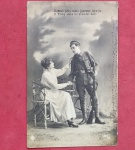 Militaria - Cartao de namorados !! epoca da primeira guerra mundial !! com selo de epoca !!! !