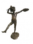 RENDA GIUSEPPE (1859 - 1939): "Jovem bailarino com címbalos".Escultura em bronze , assinada na base . Med. 37cm alt