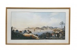 Newton Fielding (1799-1856), "Rio de Janeiro from Ilha das Cobras, 1833" Litografia , citada nos registros da Biblioteca Nacional e reproduzido na coleção Brasiliana. Med. Mi 42 x 80 cm  Me. 56 x 94 cm