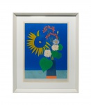 Dionisio Del Santo: "Vaso de flôres", Serigrafia s. papel ass. inf. dir. dat. 1974 , Permuta LV 5/5 , exemplar 90/110. Med. Mi 66 x 47 cm  Me 84 x 65 cm