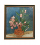 A. Caillaux : "Vaso com flôres", óleo s. chapa , ass. inf. dir e dat. 1941 . Med. Mi 45 x 42 cm  Me 55 x 52 cm