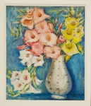 Yvonne Visconti Cavalleiro: (Paris, 1901 Rio de Janeiro, 1965): "Vaso com flôres", óleo s. tela , ass. inf. dir. Med. Mi 61 x 50 cm