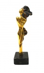MAZEREDO: Bela escultura em bronze representando figura feminina , assinada. Med. 20 cm alt e 6 x 6 x 3 cm (base)