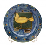 Decorativo medalhão em cerâmica de origem mexicana, representativo do primeiro Congresso de Saude do Adolescente , junho de 2005 , Guadalajara. Med. 40 cm diam