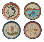 Colecionismo : Pratos da Boa Lembrança : Lote de quatro pratos . Med. 25,5 cm diam