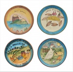 Colecionismo : Pratos da Boa Lembrança : Lote de quatro pratos . Med. 25,5 cm diam
