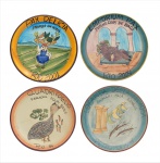 Colecionismo : Pratos da Boa Lembrança : Lote de quatro pratos . Med. 25,5 cm diam