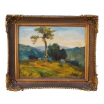 ALFREDO VOLPI (Lucca, Itália, 1896  São Paulo, SP, 1988) Paisagem, óleo sobre madeira, medindo 25