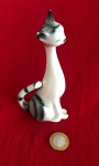 Gato de porcelana estilo Mid-Century Modern do século XX.
