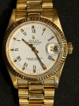 Relógio Rolex Datejust, Caixa 31 mm de ouro amarelo 18 k, visor de saphira, movimento automático, mo