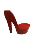 "STILETTO CHAIR" - Poltrona em fibra na cor vermelho "stiletto chair". Medidas: Alt. 100 x 90 x 50 cm.