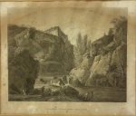 Vernet                                                                                                                                                                   Gravador: Iniciada por Fortier terminada por  Duparc                                                               Dessine par Fouché                                                                                                                                                         Um rio fluindo entre duas rochas                                                                                                         Medidas: Por dentro 45 x 55 cm.  Por fora 53.5 x 59.5 cm.