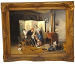 F. CHARLES (ESC. EUROPEIA) -  Pintura europeia, óleo sobre tela, assinado: F. CHARLES  C.I.D Medidas:  Com Moldura A. 81 x 96 cm.  chassis A.  61 x 76 cm.