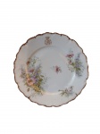 CONDE ASDRÚBAL DO NASCIMENTO - Raro prato em porcelana francesa de Limoges, Pertenceu ao Conde Asdrúbal do Nascimento , século XIX / XX  Medidas:  22 x 02.3 cm.   (Prato está com 02 bicados na borda assim como mostra na foto)
