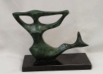 Escultura em bronze patinado representando, "SEREIA"  Assinada CESCHIATTI  no bronze. Medidas totais:  Alt. 16 x 19 x 10 cm. (Escultura não possui certificado de autenticidade)