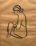 DI CAVALCANTI, Emiliano  (1897-1976)                                                                                                    Gravura assinada em grafite. Mulher sentada de perfil                                                                                                                              Medidas sem moldura:  60 x 46 cm.   com moldura:  71.5 x 60.5 cm.
