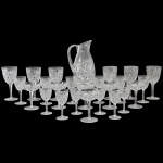 Baccarat/France - Excepcional e luxuoso serviço de copos, modelo Lagny, lapidação Whirling Stars, co