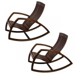 Reno Bonzon (1954). Par de poltronas Gaivota de balanço, executada em madeira naval prensada e retor