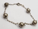 Vintage Luxo Jóias, Coleção, Pulseira, em Prata de Lei NL925, com Contas Esféricas, medindo 18,5cm. Peso total 4,38gr
