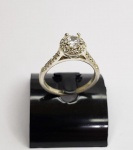 Vintage Luxo Jóias, Coleção, Anel Solitário em Prata de Lei, com cristais. Aro 17. Peso total 2,40gr