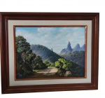 H. de Lello. Dedo de Deus, OST. assinada e datada de 1985.  Obra emoldurada. Medidas: 102 x 83 cm (moldura) / 72 x 53 cm (tela).