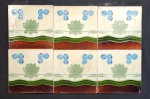 INGLATERRA (CIRCA - 1900) - Seis azulejos art nouveau, esmaltados. Medindo: 15,5 x 15,5cm.