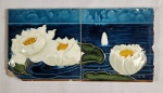 INGLATERRA (CIRCA DE 1900) - Dois azulejos art nouveau, esmaltados. Medindo: 15 x 15 cm. No estado.