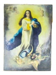 ARTE SACRA, "Nossa Senhora da Conceição", óleo sobre tela, assinado AIDY com falhas na tela, não possui moldura, medindo 91x65,5cm.